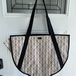 Stylish Black and Cream Tote Bag